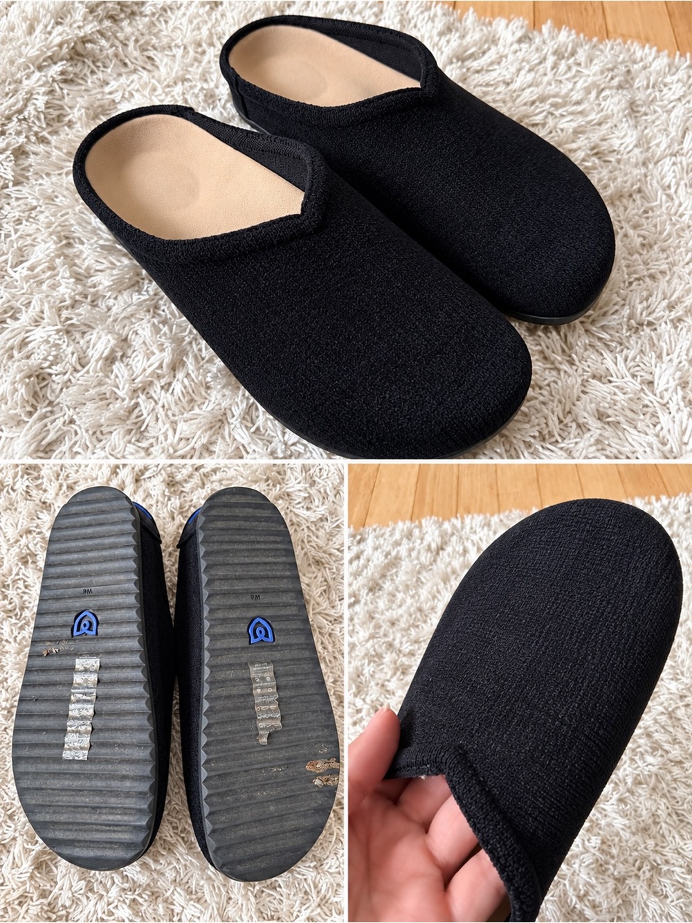 Rothy's Black Knit Slip-On Loafers